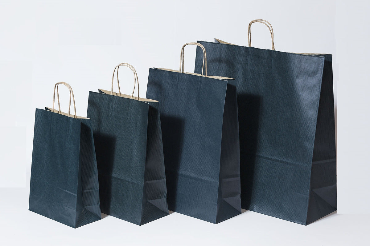 Paper Carry Bags Dk Blue 320+120x410mm