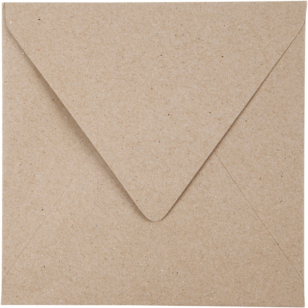 Recycled Envelopes, natural, envelope size 16x16 cm, 120 g