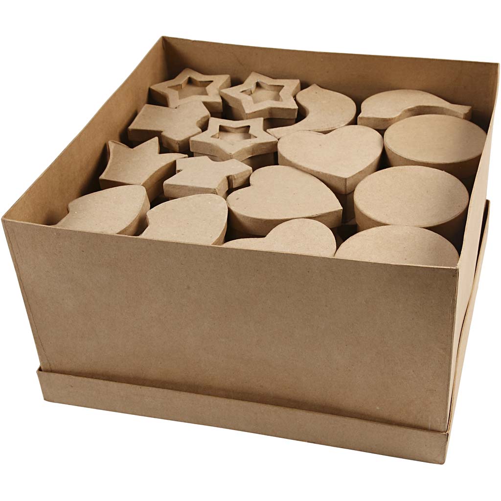 Boxes set of 7 different sizes 60 - 110 mm - 63 pcs