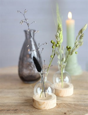 Ball vase on wooden base Ø50mm (6 pcs.) [IFS