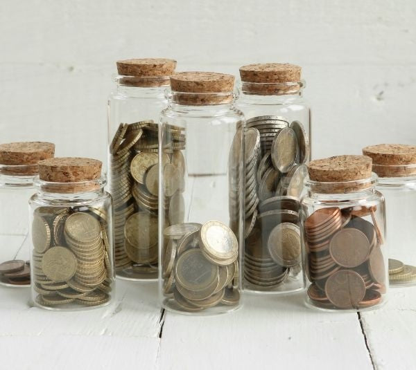 Glass Storage Cylinder White cork 45x125mm - 6 pcs