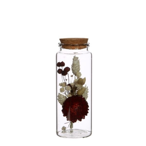 Glass Storage Cylinder White cork 45x125mm - 6 pcs