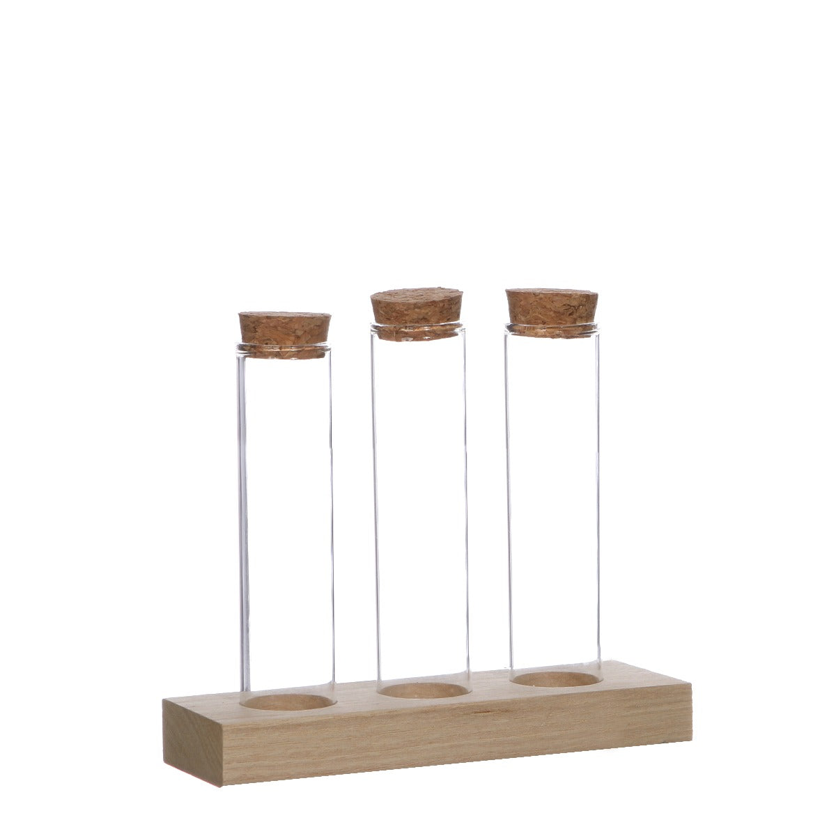 Glass tubes Ø3cm 3 tubes on wooden board (12 pcs.) [IFS