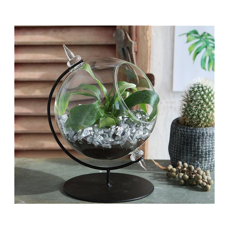 Glass Globe for Tealight with Stand Ø15 h.21cm - 1 pc