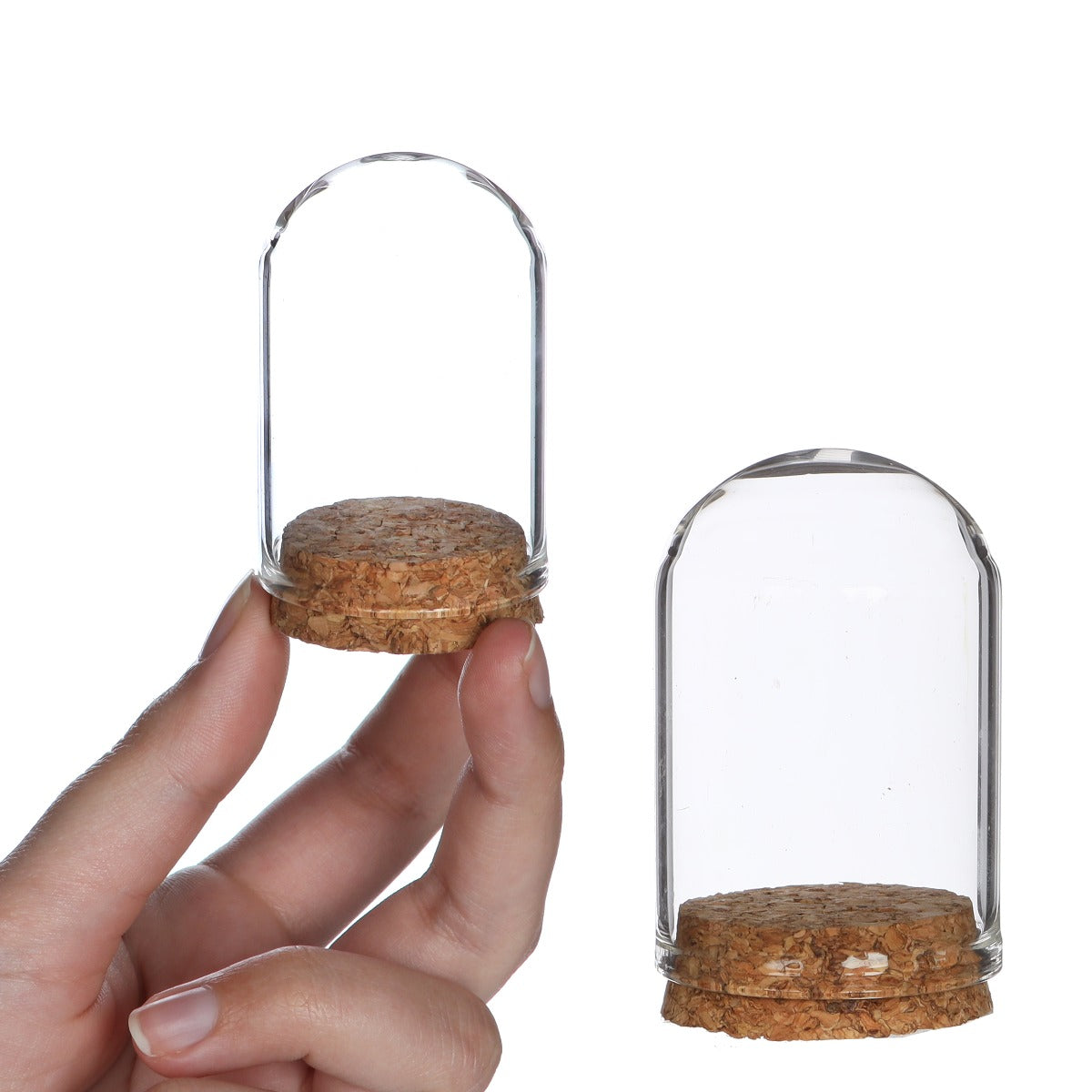 Glass mini Domes Ø4cm and 6cm high with cork