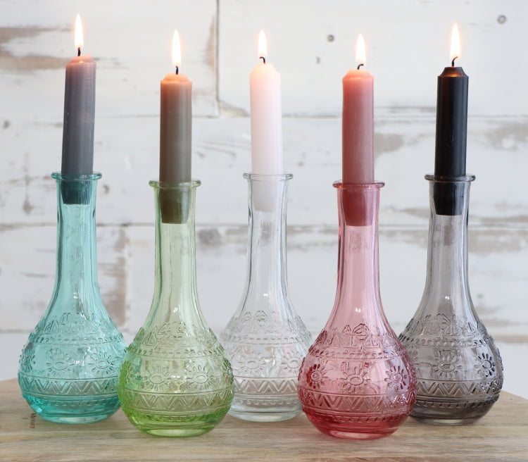 Flower vase Paris Ø7.5cm and 16cm high Grey - 12 pcs