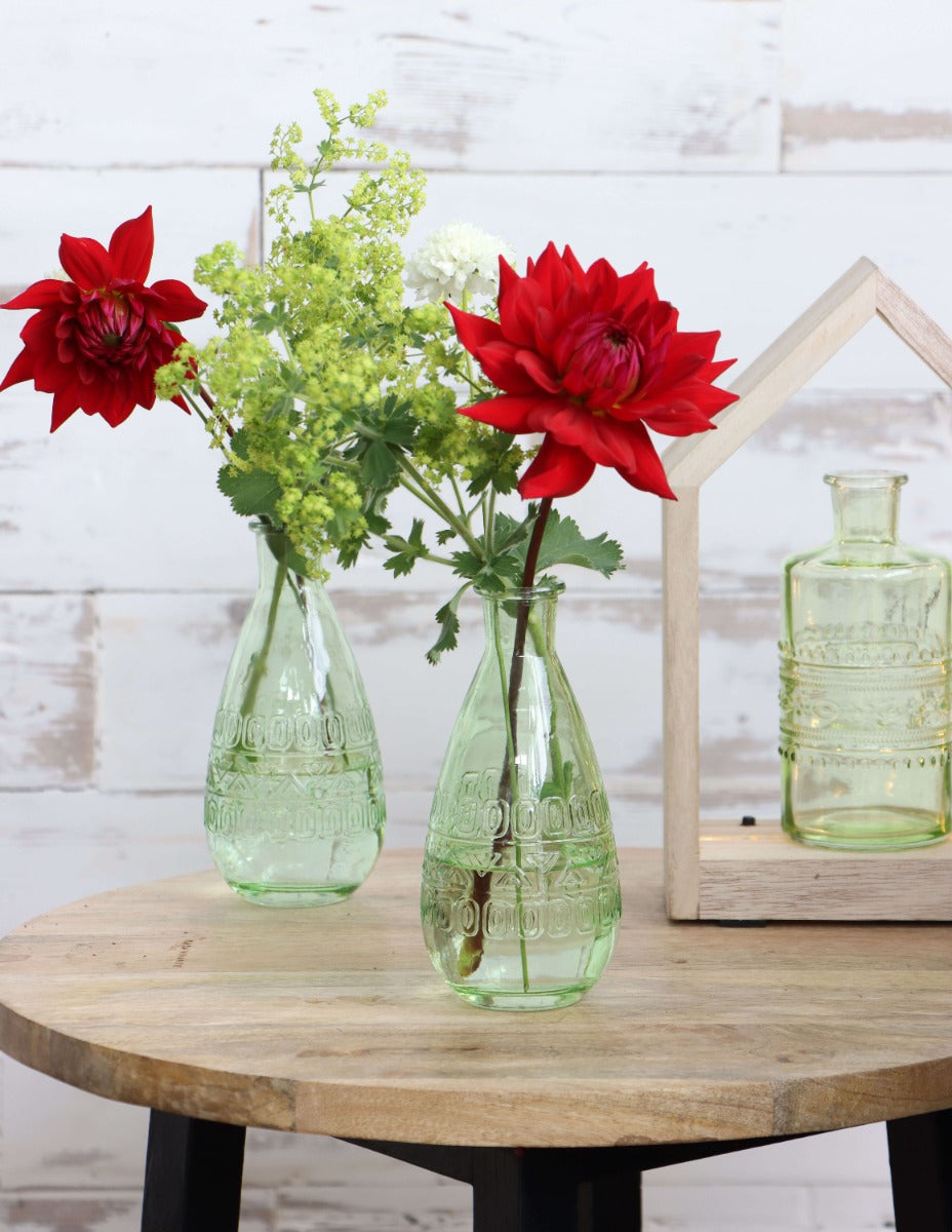 Flower vase Porto Ø7.5cm and 14.5cm high Green - 12 pcs