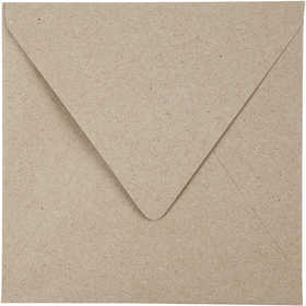 Recycled Envelopes, natural, envelope size 16x16 cm, 120 g - 50 pcs