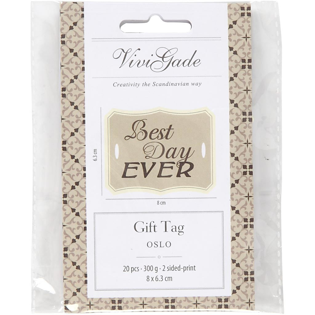 Gift label "Best Day Ever" 63x80mm - 20 pcs