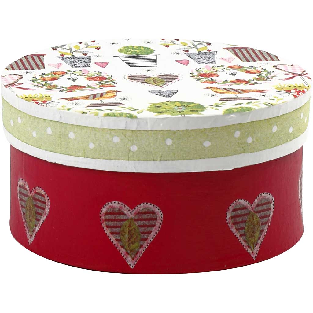 Round Boxes, D: 10+13+16 cm, H: 5+6.5+7.5 cm - 3 pcs
