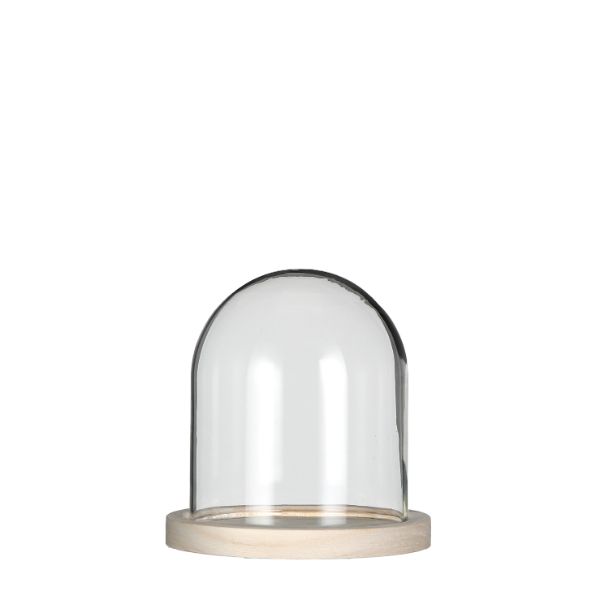 Glass Dome with Wooden Base 120x130mm