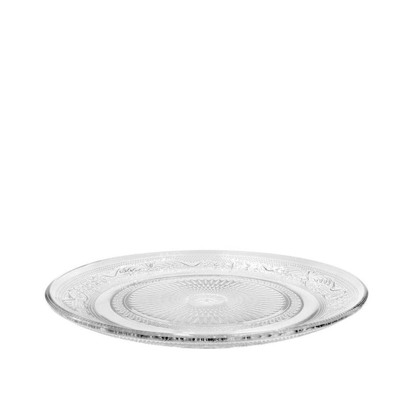 Glass Plate Tess Ø18 h.2 cm Clear - 6 pcs