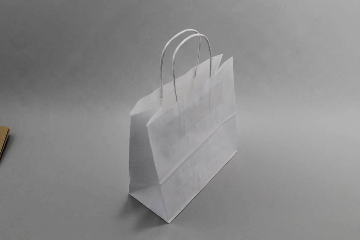 Paper Carry Bags White 180+80x220mm
