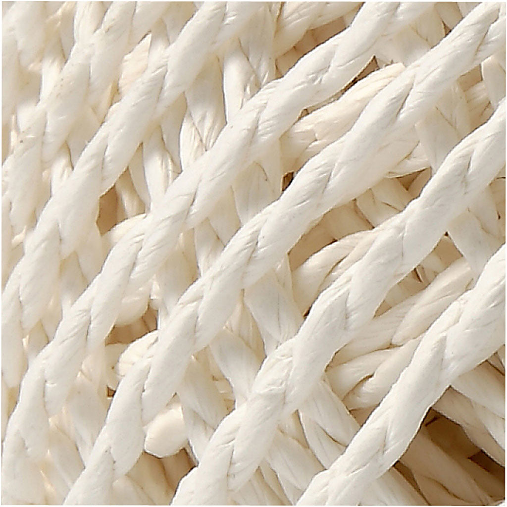 Paper Yarn White 2.5 - 3 mm thick - 150 gram