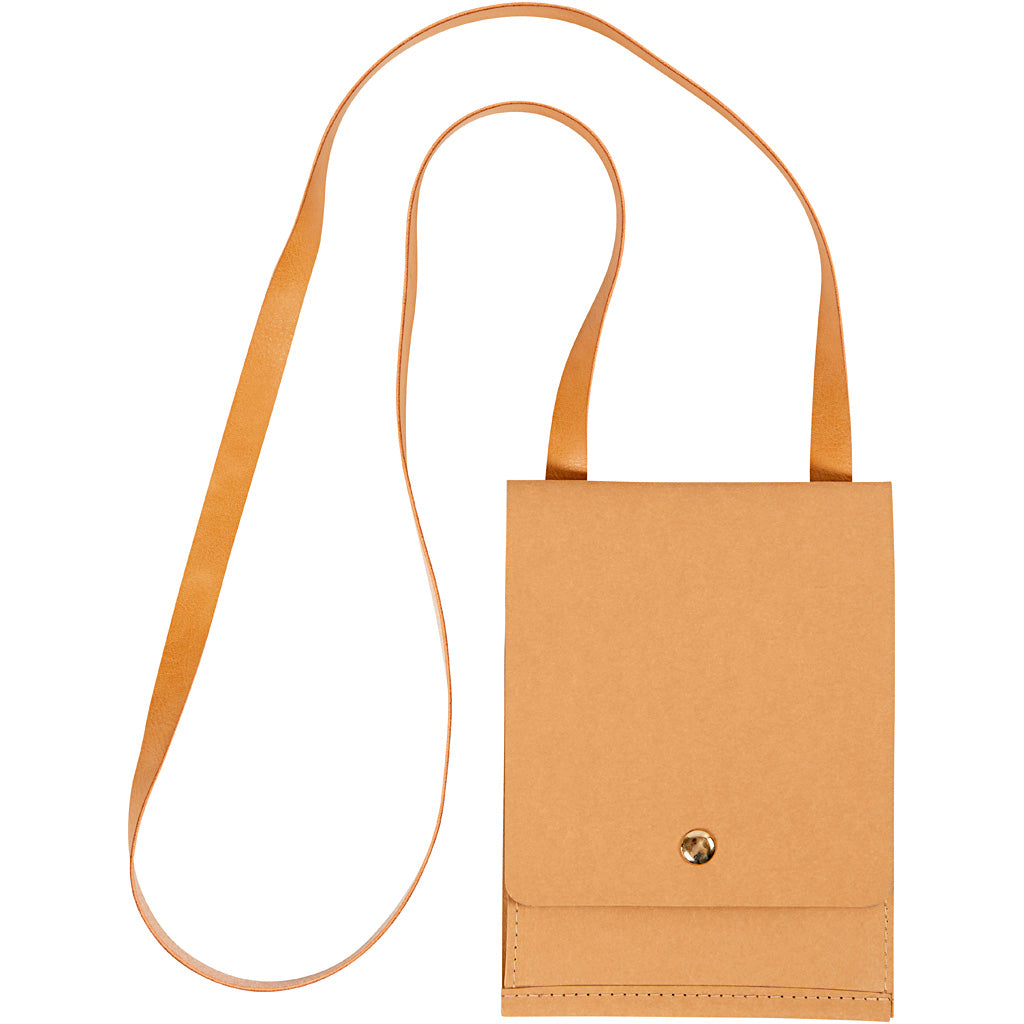 Faux Leather Shoulder Bags 13x18cm, Light Brown, thickness 350 g