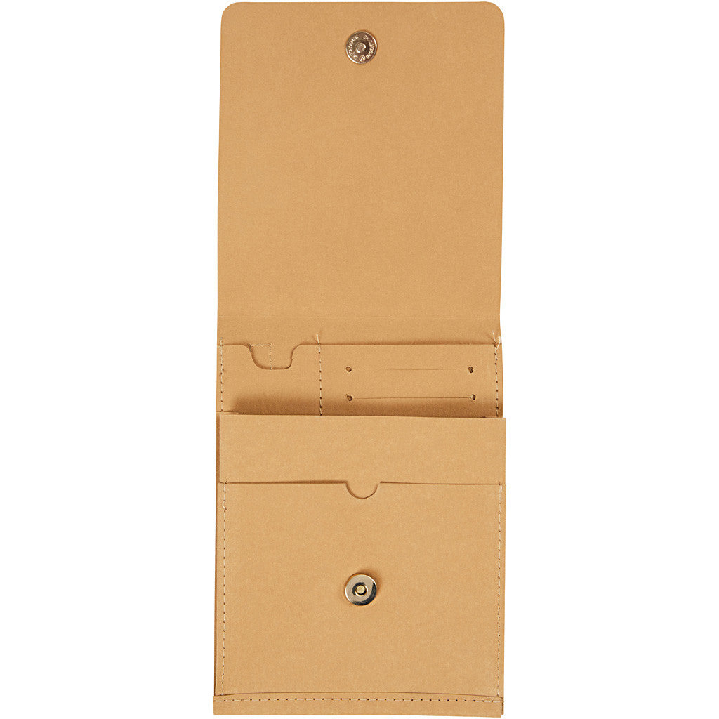 Faux Leather Shoulder Bags 13x18cm, Light Brown, thickness 350 g - 1 pc