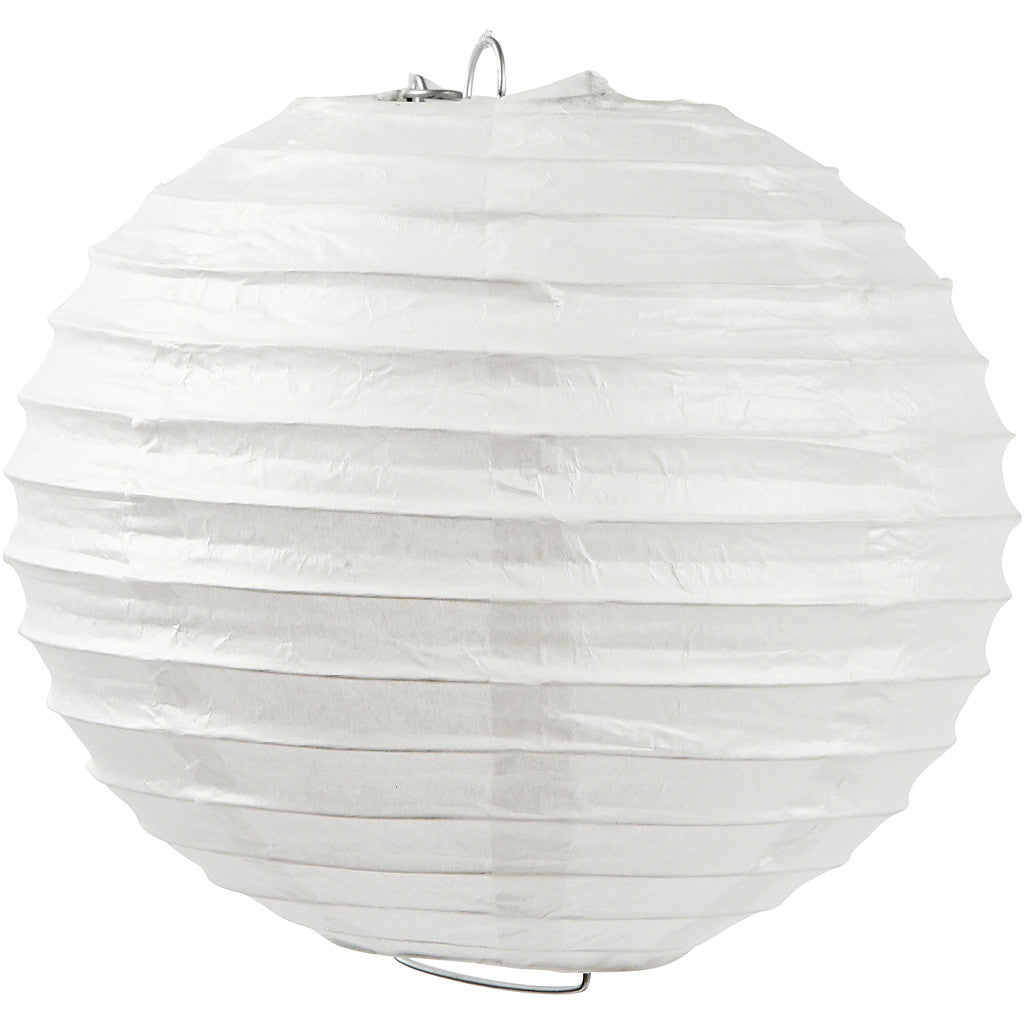 Rice paper lamp, white, Round, D: 35 cm - 1 pc