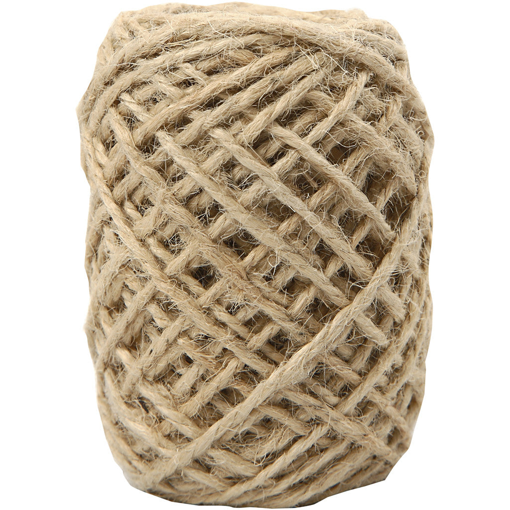 Natural Hemp, thickness 1 -2 mm, natural - 30 mtr