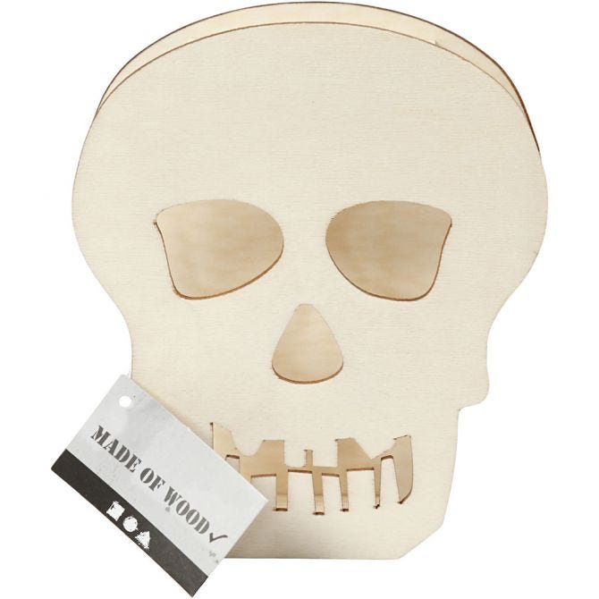 Skull, H: 13,5 cm, depth 3 cm, W: 11,5 cm - 1 pc