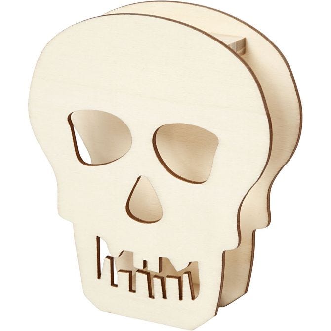 Skull, H: 13,5 cm, depth 3 cm, W: 11,5 cm - 1 pc