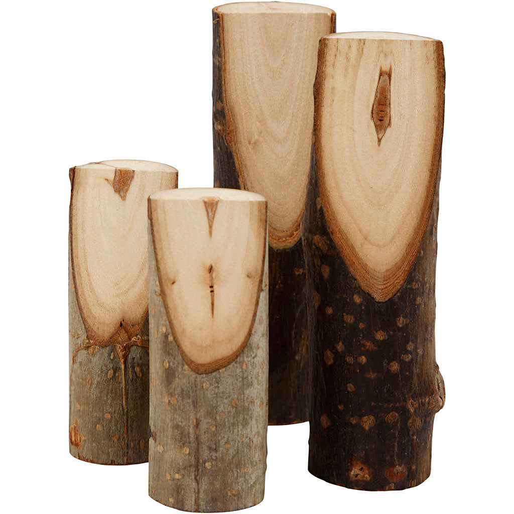 Decorative tree branch cut at an angle, H: 8+12 cm, D: 2,5