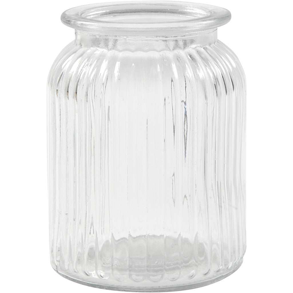 Glass Jar, H: 14,5 cm, D: 11 cm, hole size 7 cm - 6 pcs