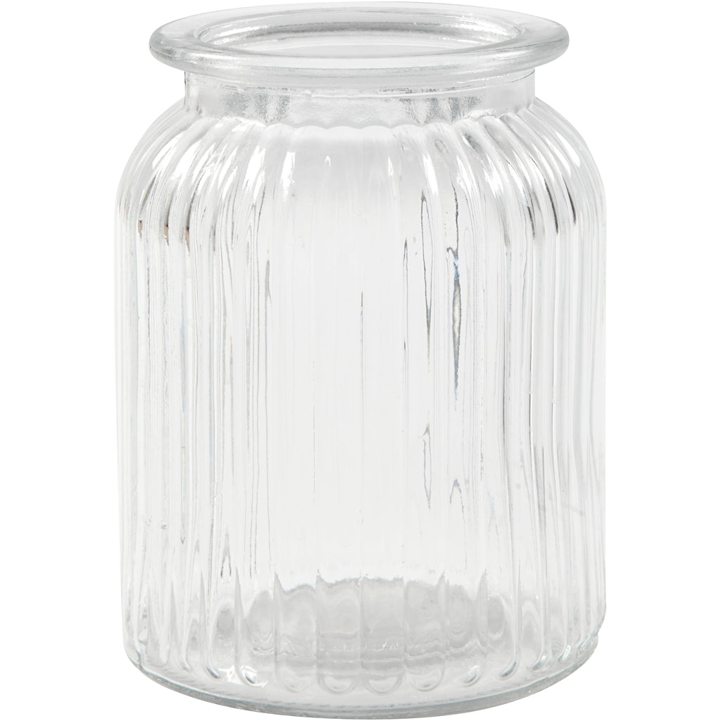 Glass Jar, H: 14,5 cm, D: 11 cm, hole size 7 cm - 6 pcs