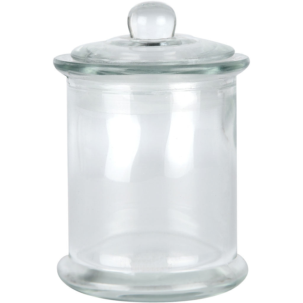 Jar with lid, H: 14,5 cm, D: 8 cm - 10 pcs