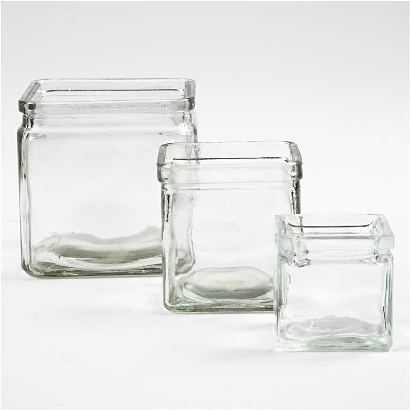 Square Candle Holder, H: 55mm, size 55x55mm - 12 pcs