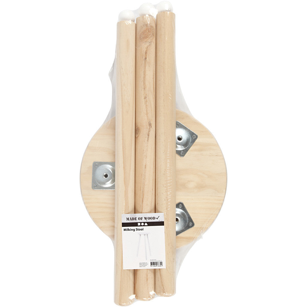 Milking Stool, D: 26 cm, H: 50 cm, pine - 1 sheet