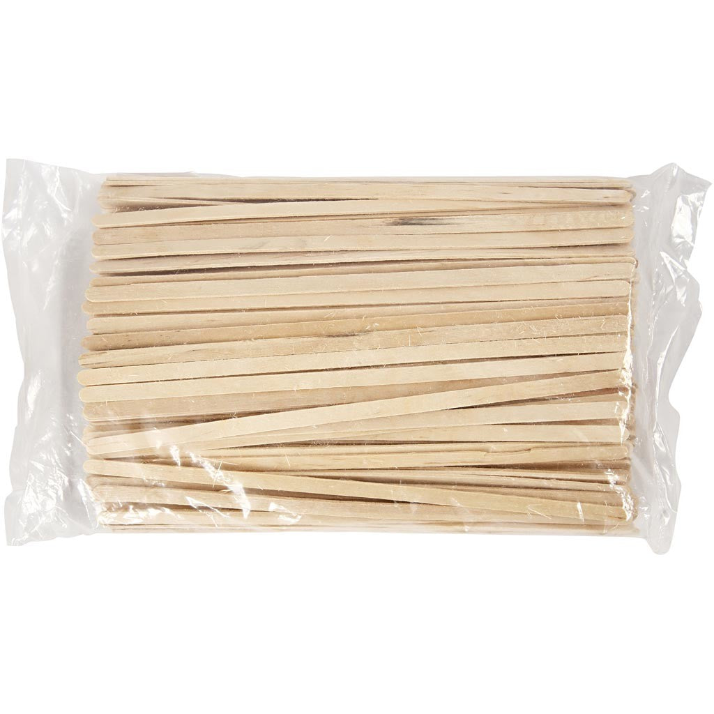 Ice Lolly Sticks, long, thin, L: 19 cm, W: 6 mm, birch - 200 pcs