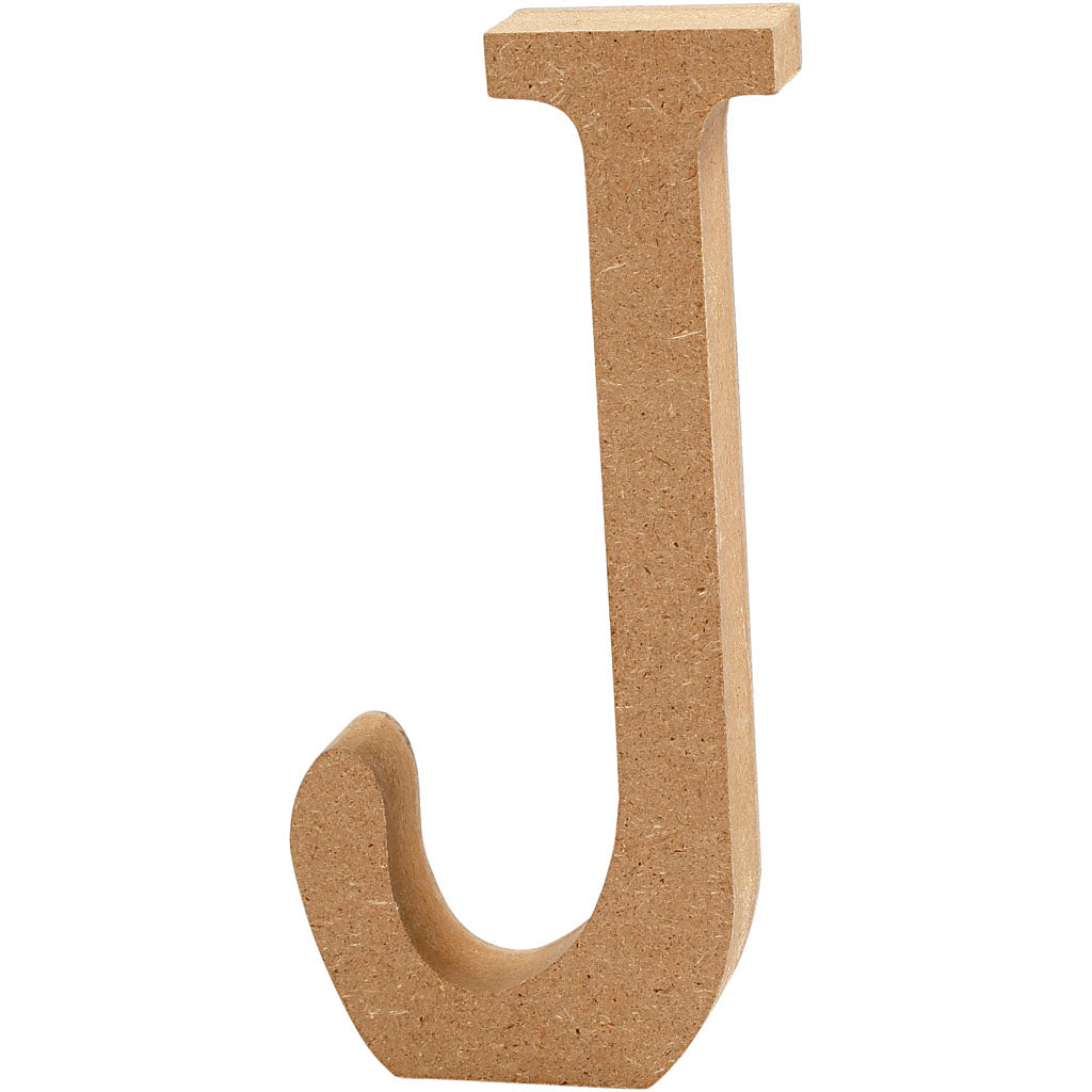 Letter J from MDF 130mm, thickness 2 cm - 1 pc
