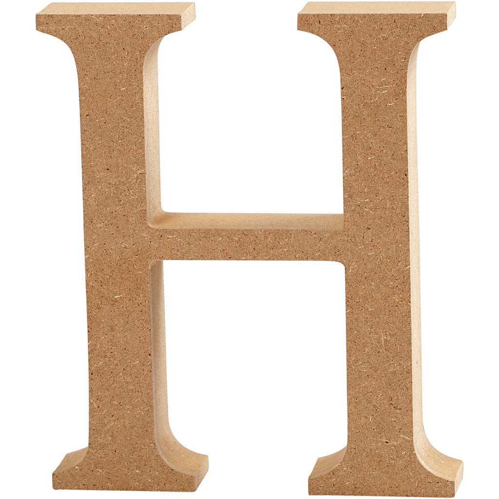 Letter H, H: 8 cm, thickness 1.5 cm, MDF