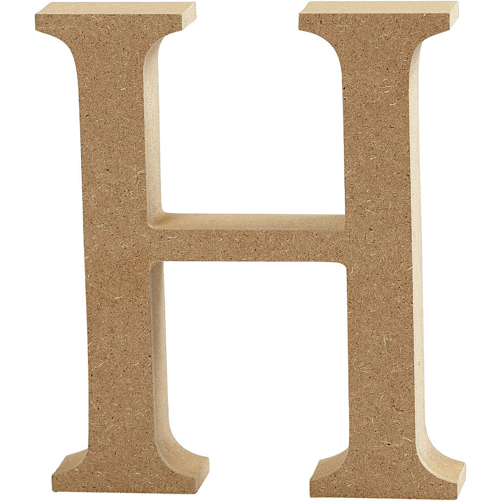 Letter H, H: 8 cm, thickness 1.5 cm, MDF - 1 pc
