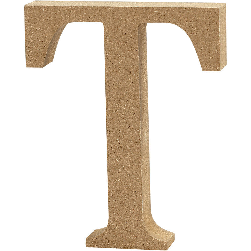 Letter T, H: 8 cm, thickness 1.5 cm, MDF - 1 pc