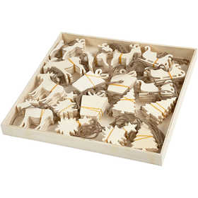 Christmas Ornaments, size 7-9 cm, thickness 4 mm, plywood - 90 pcs