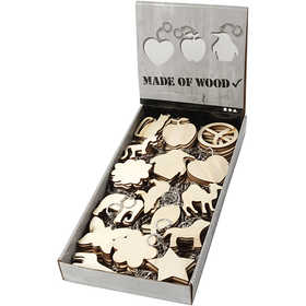 Keychain, size 7x7 cm, thickness 3 mm, plywood, 128pcs - 128 pcs