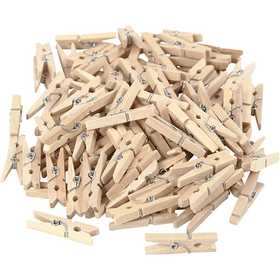 Clothes Pegs, L: 30 mm, W: 3 mm, birch - 100 pcs