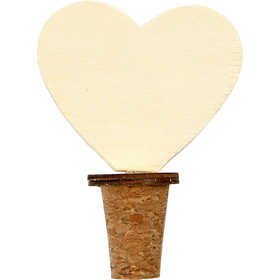Bottle Stopper, H: 9 cm, D: 15-20 mm, plywood - 12 pcs