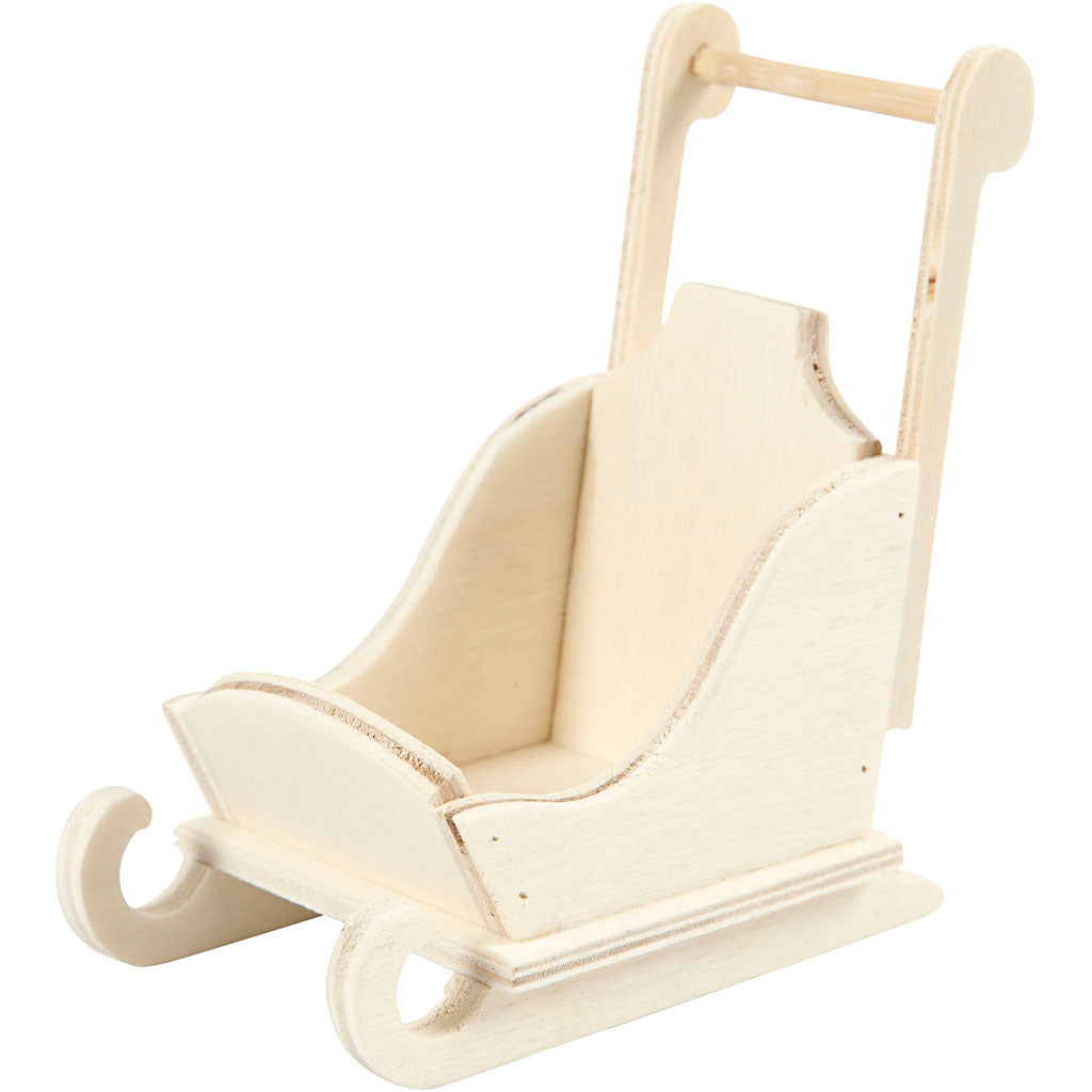 Sleigh, size 8x5x9 cm, plywood