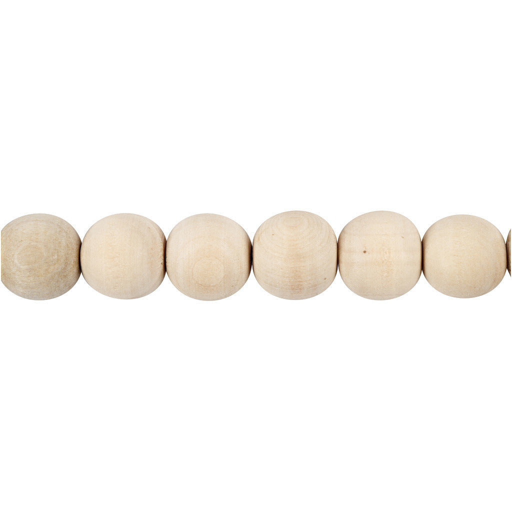 Wooden Bead, D: 15 mm, hole size 3 mm, china berry - 20 pcs