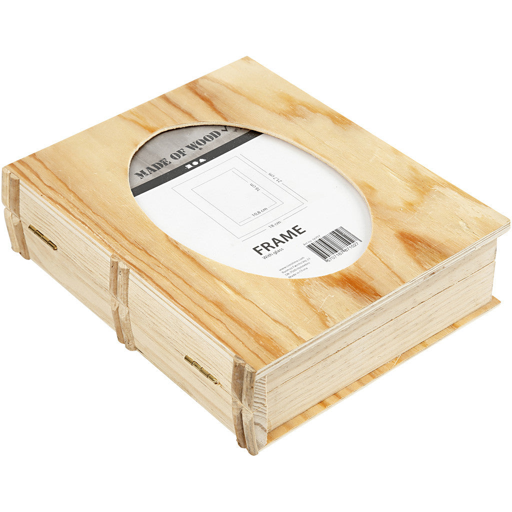 Book Box, size 21.7x18 cm, thickness 5.6 cm, plywood, hole size 16x10.8- 16 1 x10.8 - 1 pc