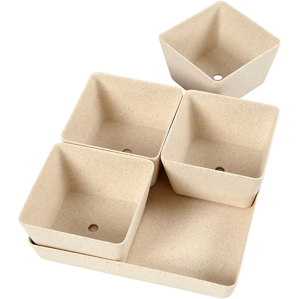Herbal jars of Bamboo fiber, 195x195x80mm - 1 pc