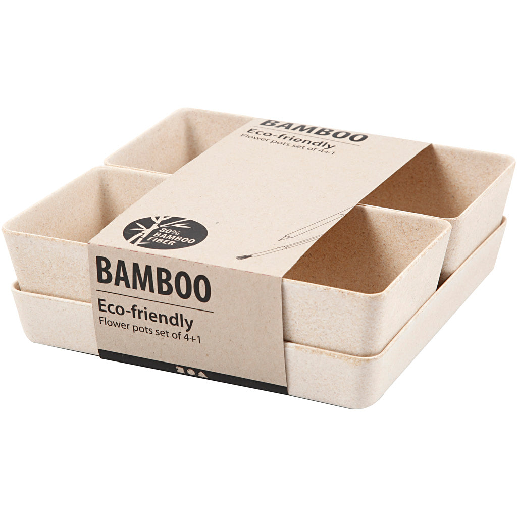 Herbal jars of Bamboo fiber, 195x195x80mm - 1 pc