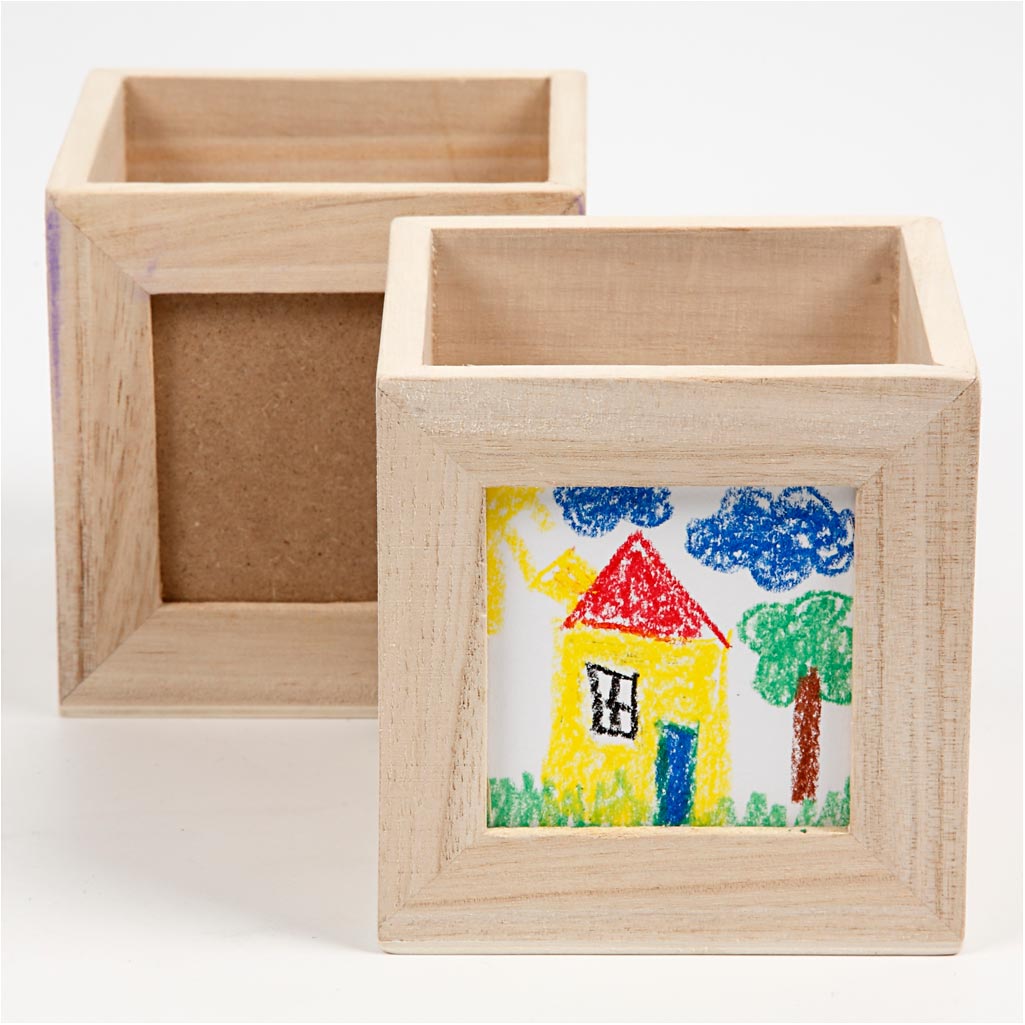 Pen tray from Keizerin tree, 100x100x100mm, inner size 62x62mm - 1 pc