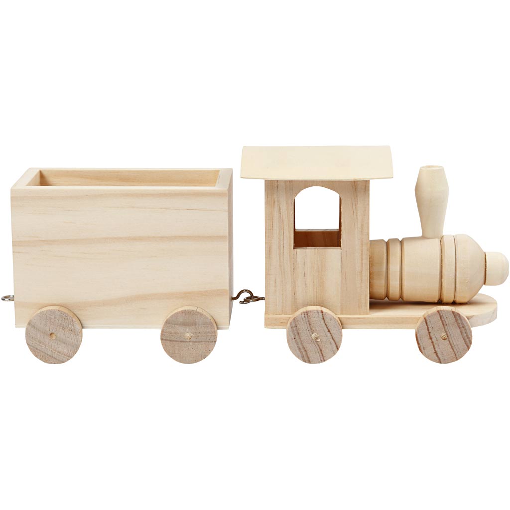 Toy train with carriage, H: 95mm, L: 215mm, W: 65mm - 1 pc