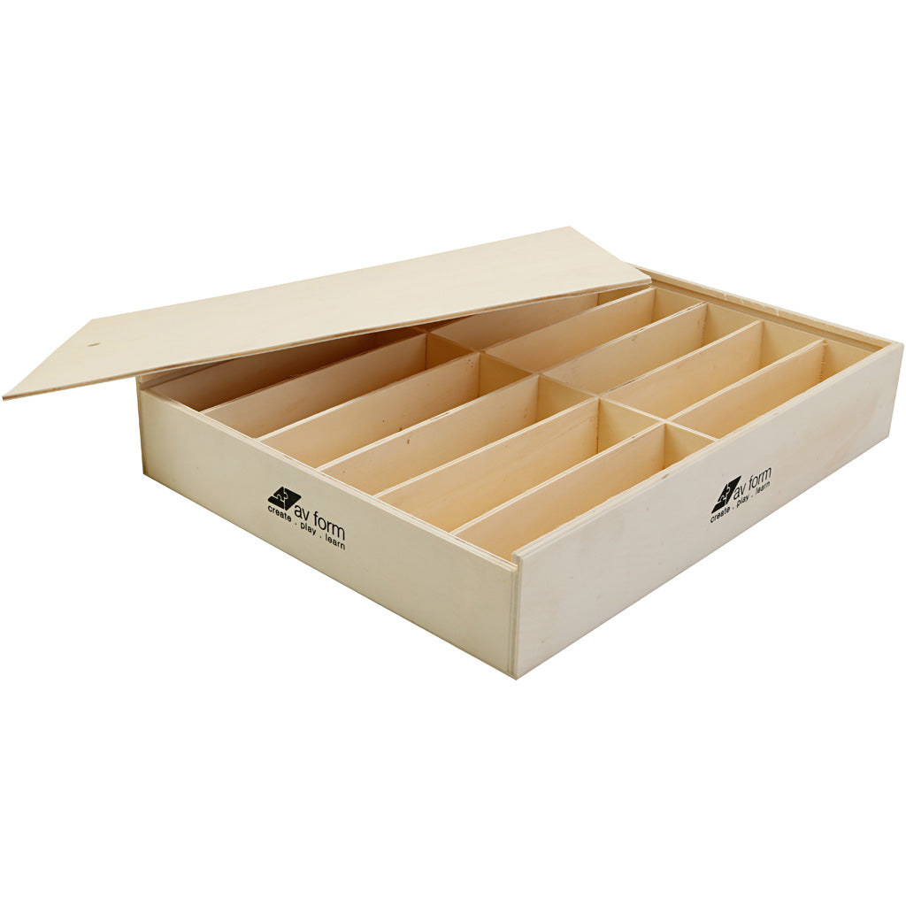 Wooden box with lid, size 29x37x6,5 cm - 1 pc