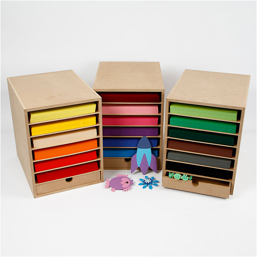 Storage Cabinet Wood White 3 Drawer for A4 Paper- 100 cm - 1 pc