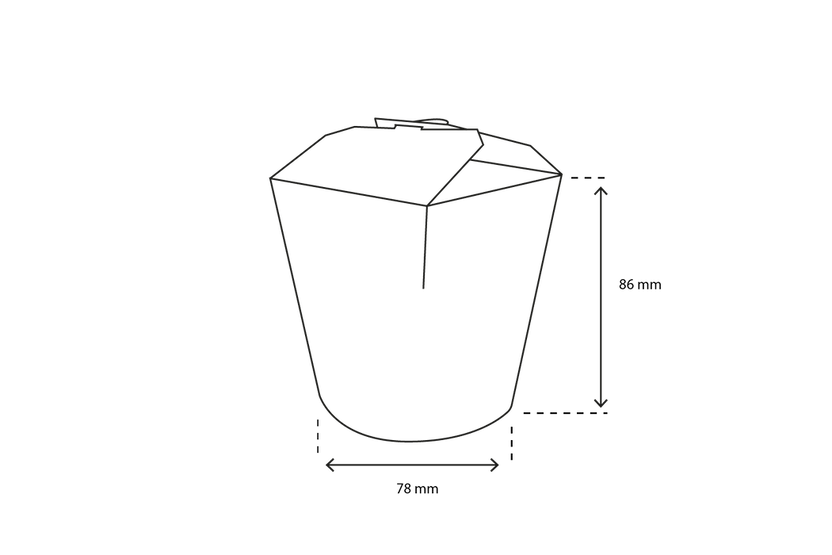 Wok to Go cup 80x86 mm 16oz 400ml kraft - 500 pcs