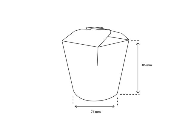 Wok to Go cup 80x86 mm 16oz 400ml kraft - 500 pcs